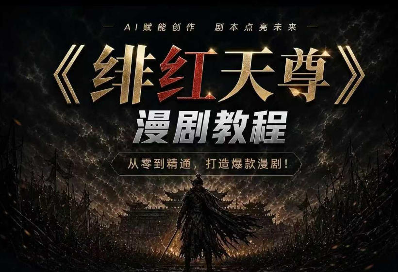 绯红天尊AI漫剧系统教程｜从零入门到精通，工具运用+剧本创作+爆款逻辑+提示词素材+镜头剪辑，全套爆款漫剧落地实战课-heixxmi