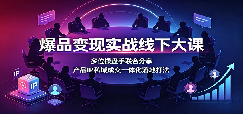 爆品变现实战线下大课：多位操盘手联合分享，产品IP私域成交一体化落地打法-heixxmi