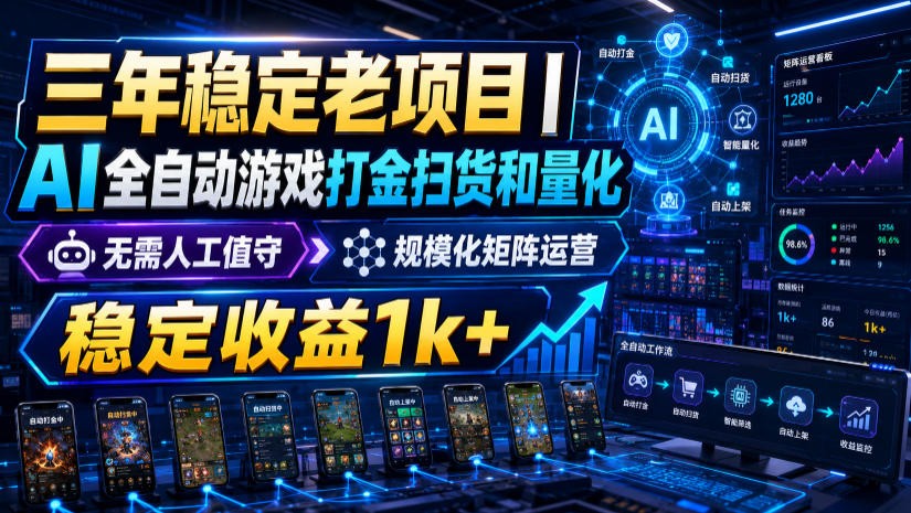 稳定三年的海外游戏全自动搬砖玩法，日入千元，无脑操作！-heixxmi