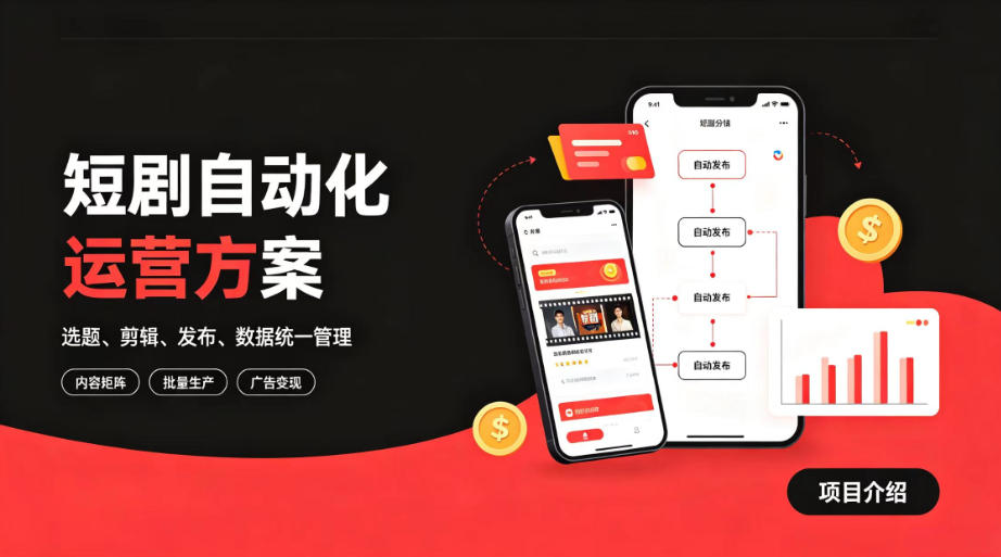 快手全自动短剧矩阵项目｜自动化分发，流量持续变现【揭秘】-heixxmi