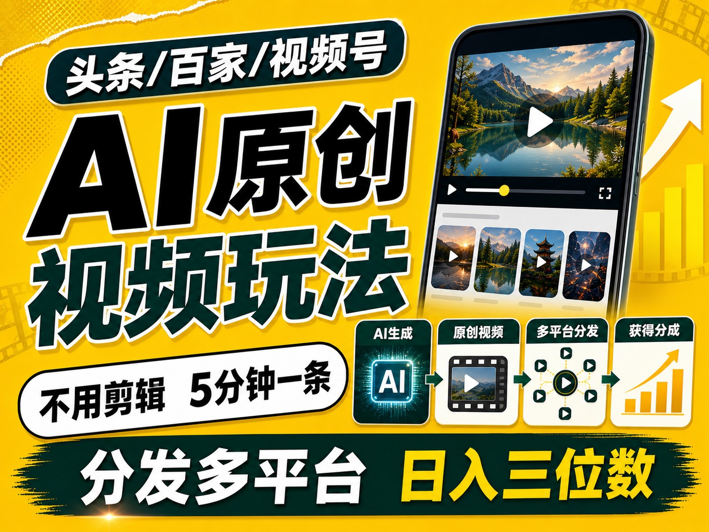2026头条百家号升级玩法 5分钟一条原创视频 发多平台赚收-heixxmi