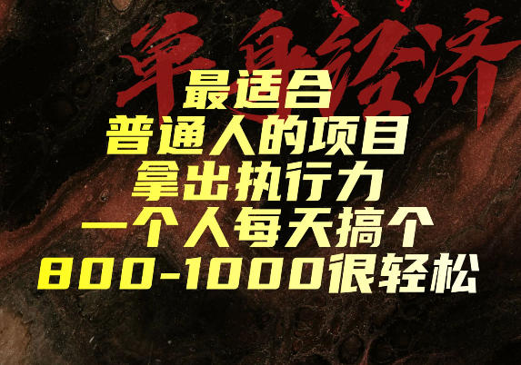 最适合普通人的项目，拿出执行力一个人每天搞个800-1k很轻松【揭秘】-heixxmi