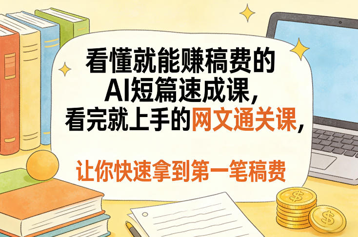 看懂就能賺稿费的AI短篇速成课，看完就上手的网文通关课，让你快速拿到第一笔稿费(更新8月)-heixxmi