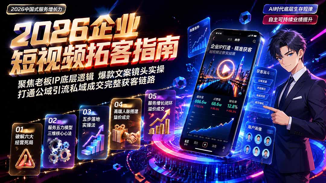 2026AI时代服务增长力实战课-无水印｜五力模型三维心法教学，破解门店客源流失低价内卷实现长效业绩增长-heixxmi