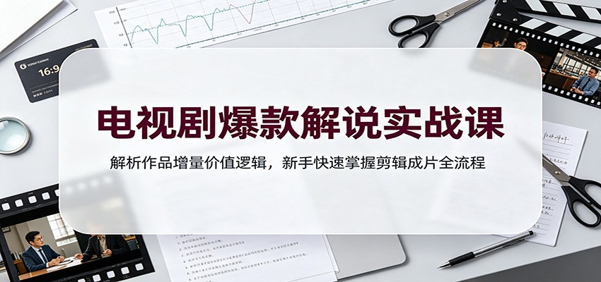 电视剧爆款解说实战课：解析作品增量价值逻辑，新手快速掌握剪辑成片全流程-heixxmi