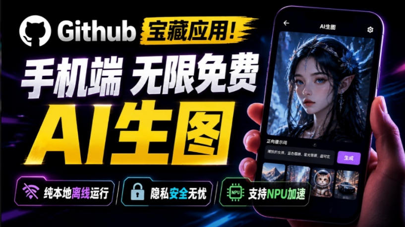 Github宝藏应用！手机端无限免费AI生图，纯本地离线运行，支持NPU加速斩获3.1k stars，local-dream-heixxmi