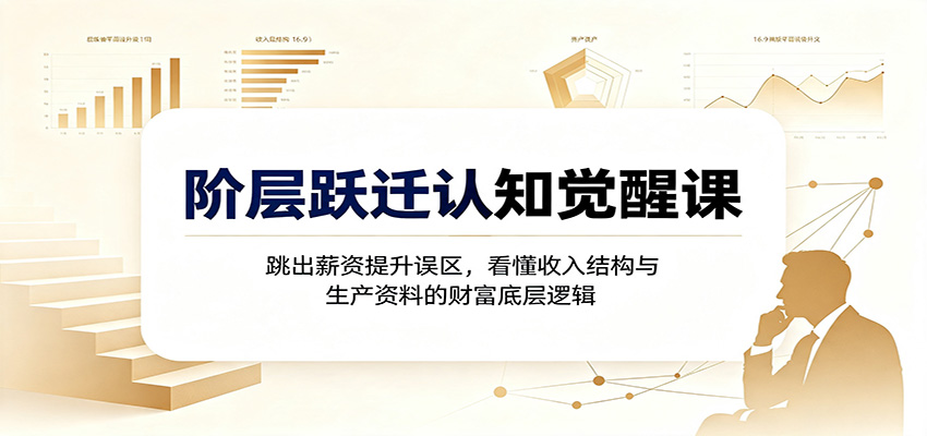 阶层跃迁认知觉醒课：跳出薪资提升误区，看懂收入结构与生产资料的财富底层逻辑-heixxmi