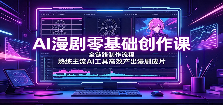 AI漫剧零基础创作课：全链路制作流程，熟练主流AI工具高效产出漫剧成片-heixxmi