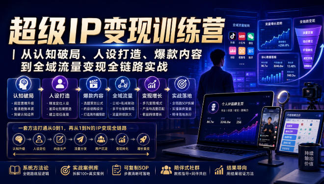 超级IP变现训练营｜从认知破局、人设打造、爆款内容到全域流量变现全链路实战-heixxmi