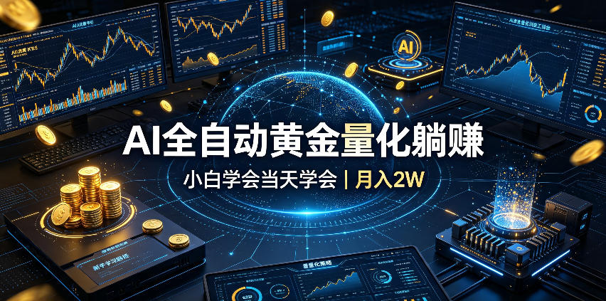 AI全自动黄金量化躺賺：小白学会当天学会，月入2W！【揭秘】-heixxmi