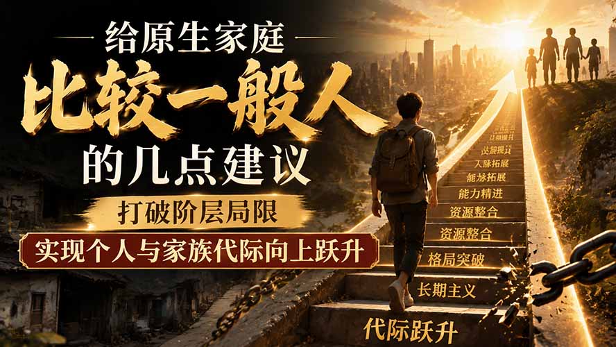 付费文章：给原生家庭比较一般人的几点建议，打破阶层局限，实现个人与家族代际向上跃升-heixxmi