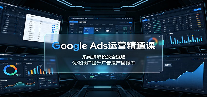 Google Ads运营精通课：系统拆解投放全流程，优化账户提升广告投产回报率-heixxmi
