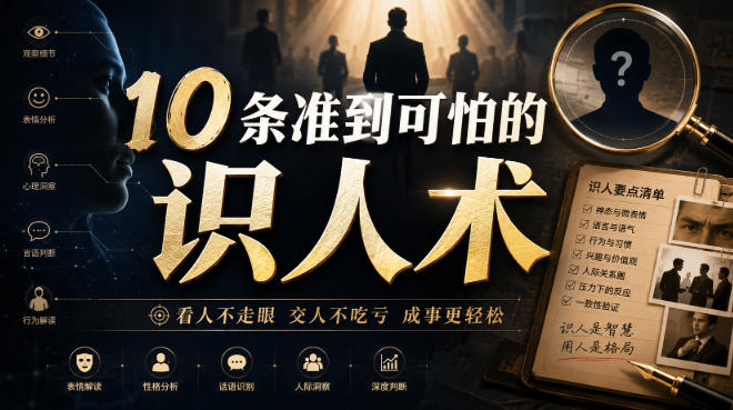 付费文章：10条准到可怕的识人术-heixxmi