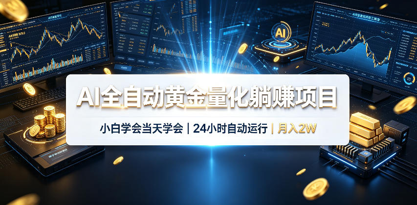 AI全自动黄金量化躺賺项目，24小时自动运行，月入2W！-heixxmi