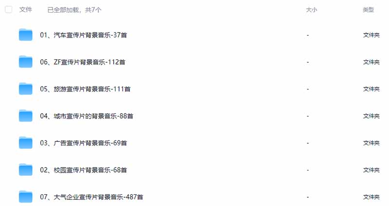 图片[3]-某宝付费购买，常用6G音效合集！970+首宣传片背景音乐，无版权可商用大气素材，分类清晰，高质量内容-heixxmi