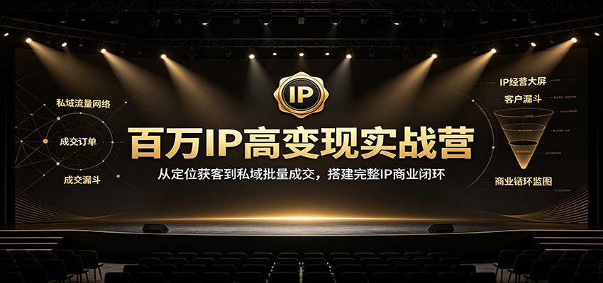百万IP高变现实战营：从定位获客到私域批量成交，搭建完整IP商业闭环-heixxmi