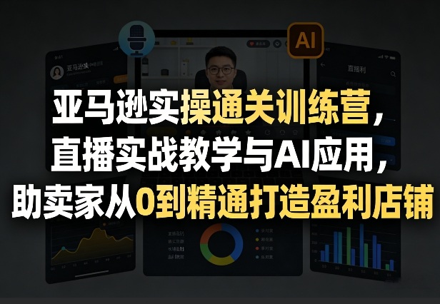 亚马逊实操通关训练营，直播实战教学与AI应用，助卖家从0到精通打造盈利店铺(更新8月8日)-heixxmi
