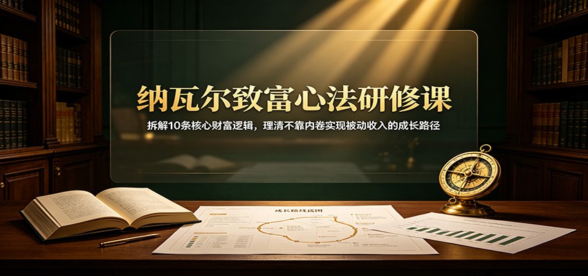 纳瓦尔致富心法研修课：拆解10条核心财富逻辑，理清不靠内卷实现被动收入的成长路径-heixxmi