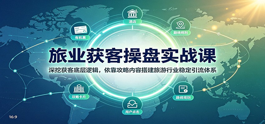 旅业获客操盘实战课：深挖获客底层逻辑，依靠攻略内容搭建旅游行业稳定引流体系-heixxmi