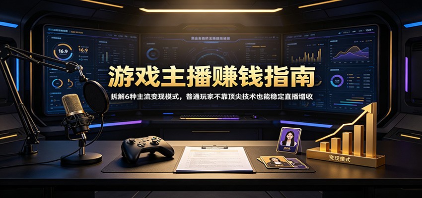 游戏主播赚钱指南：拆解6种主流变现模式，普通玩家不靠顶尖技术也能稳定直播增收-heixxmi