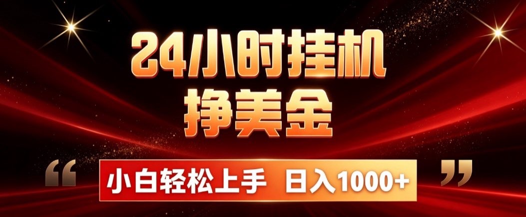 24小时挂机挣美金，简单易操作，小白轻松上手，日入1000+-heixxmi