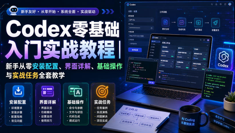 Codex零基础入门实战教程｜新手从零安装配置、界面详解、基础操作与实战任务全套教学-heixxmi