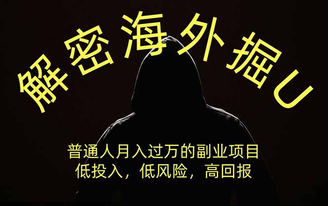 解密海外掘U，普通人月入过万的副业项目，低投入、低风险高回报，没有之一-heixxmi