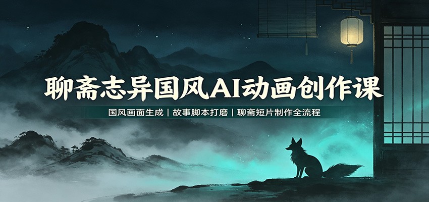 聊斋志异国风AI动画创作课：国风画面生成，故事脚本打磨，聊斋短片制作全流程-heixxmi