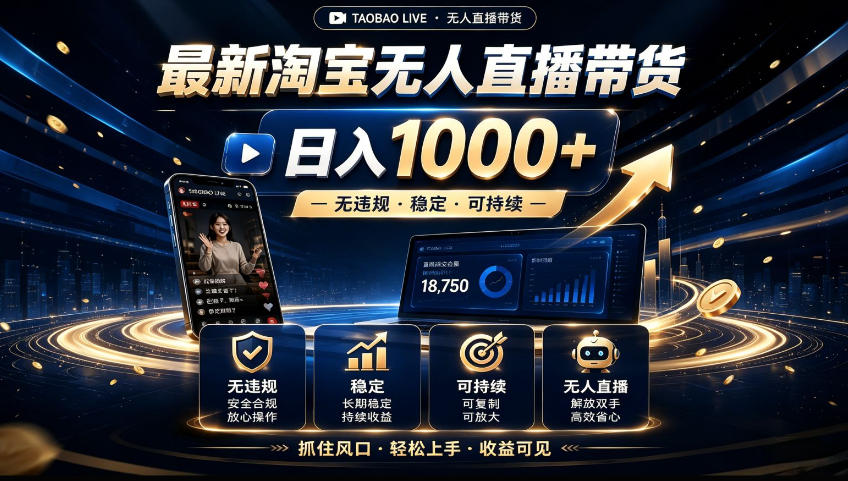 2026淘宝无人直播15.0，独家新技术，不用露脸、不用熬夜，自动直播自动出单，25小时卖17W【揭秘】-heixxmi