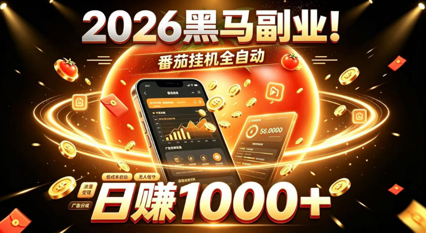 2026黑马副业！番茄挂G全自动日入1000+，操作最简单、门槛最低的线上轻资产项目【揭秘】-heixxmi