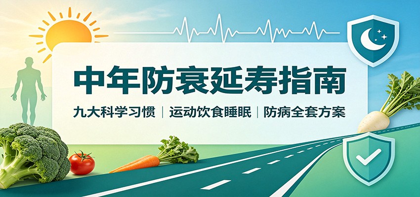 中年防衰延寿指南：九大科学习惯，运动饮食睡眠防病全套方案-heixxmi