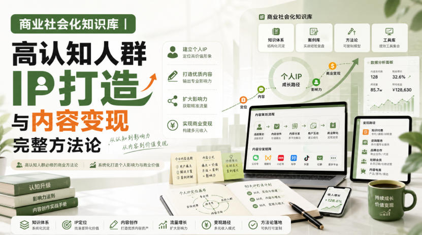 商业社会化知识库｜高认知人群IP打造与内容变现完整方法论【文档】-heixxmi