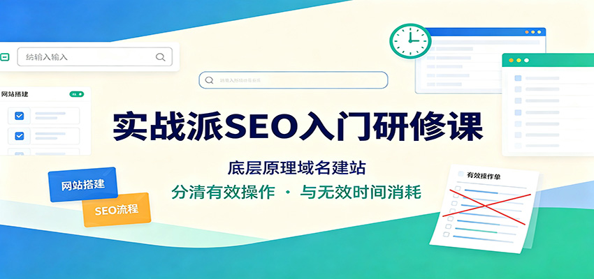 实战派SEO入门研修课：底层原理域名建站，分清有效操作与无效时间消耗-heixxmi