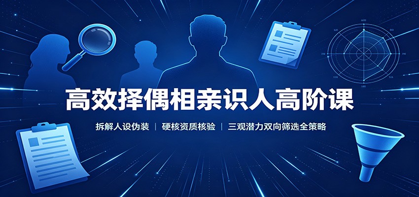 高效择偶相亲识人高阶课：拆解人设伪装，硬核资质核验，三观潜力双向筛选全策略-heixxmi