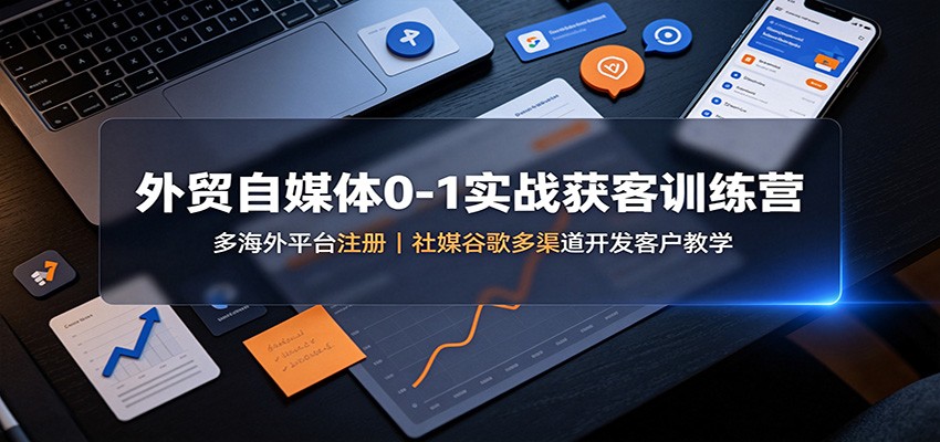 外贸自媒体0-1实战获客训练营：多海外平台注册，社媒谷歌多渠道开发客户教学-heixxmi
