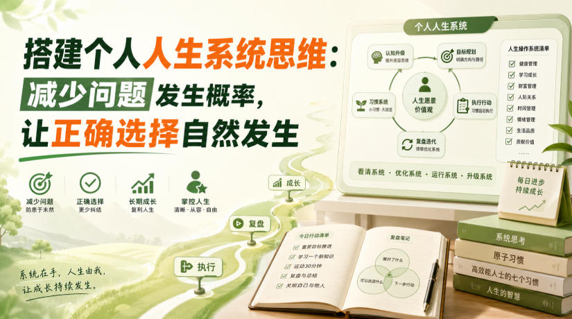 付费文章：搭建个人人生系统思维：减少问题发生概率，让正确选择自然发生-heixxmi
