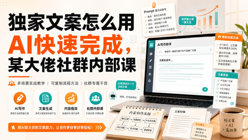 独家文案怎么用AI快速完成，某大佬社群内部课-heixxmi