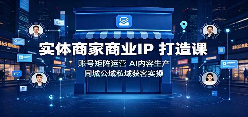 实体商家商业IP打造课：账号矩阵运营，AI内容生产，同城公域私域获客实操-heixxmi