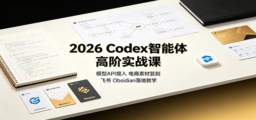 2026 Codex智能体高阶实战课：模型API接入，电商素材复刻，飞书Obsidian落地教学-heixxmi