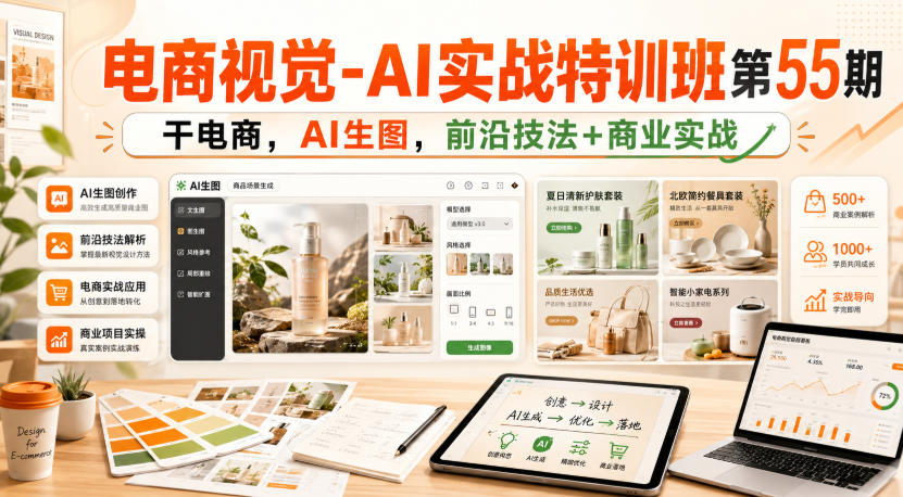 电商视觉-AI实战特训班第55期，干电商，AI生图，前沿技法+商业实战-heixxmi