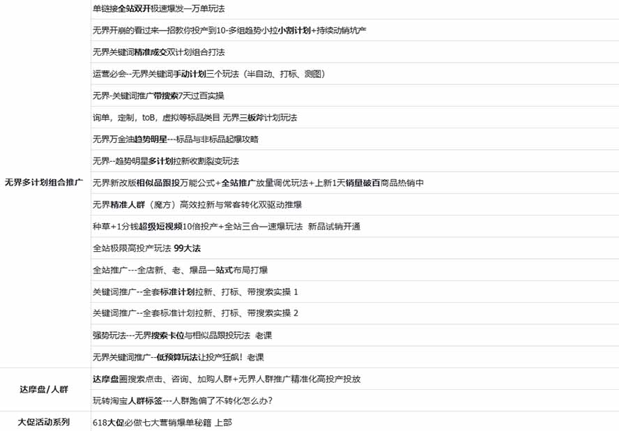 图片[2]-2026淘天开单秘籍PRO实战陪跑课程：全套落地运营玩法，一站式解决淘宝流量低、不出单难题(更新260823-heixxmi