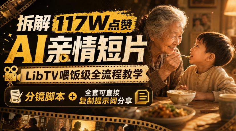 拆解117W点赞AI亲情短片，LibTV喂饭级全流程教学，分镜脚本+全套可直接复制提示词分享-heixxmi