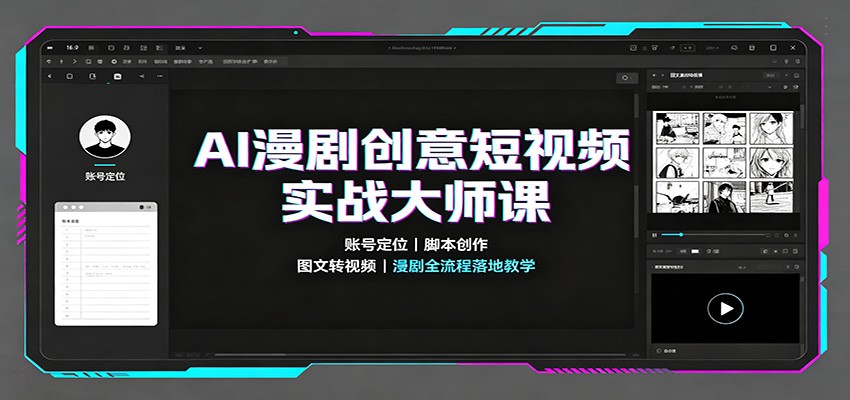 AI漫剧创意短视频实战大师课：账号定位脚本创作，图文转视频，漫剧全流程落地教学-heixxmi