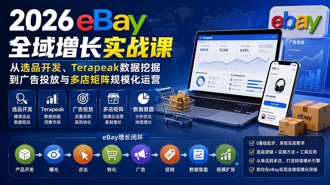 2026-Vincent eBay全域增长实战课-无水印：从选品开发、Terapeak数据挖掘到广告投放与多店矩阵规模化运营-heixxmi