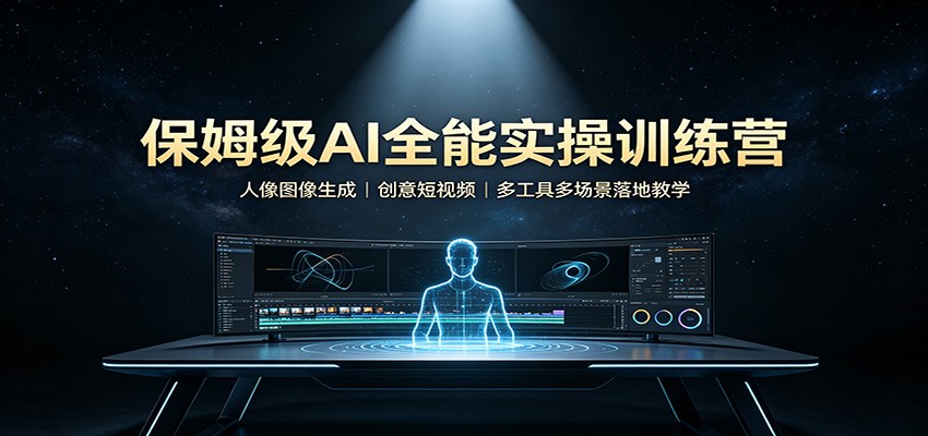 保姆级AI全能实操训练营：人像图像生成，创意短视频，多工具多场景落地教学-heixxmi