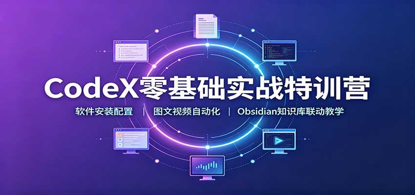 CodeX零基础实战特训营：软件安装配置，图文视频自动化，Obsidian知识库联动教学-heixxmi
