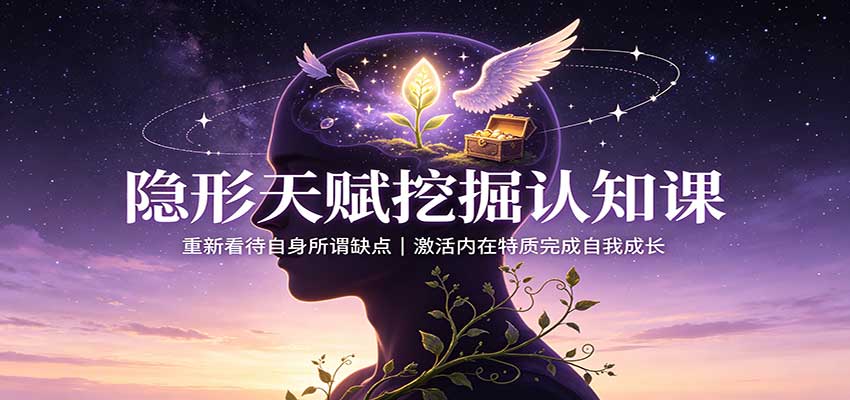 隐形天赋挖掘认知课：重新看待自身所谓缺点，激活内在特质完成自我成长-heixxmi