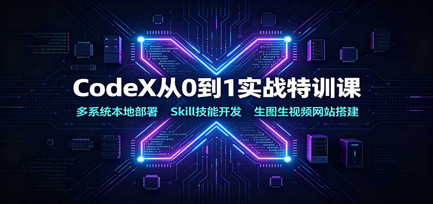 CodeX从0到1实战特训课：多系统本地部署，Skill技能开发，生图生视频网站搭建-heixxmi