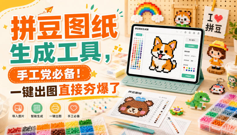 拼豆图纸生成工具，手工党必备！一键出图直接夯爆了-heixxmi