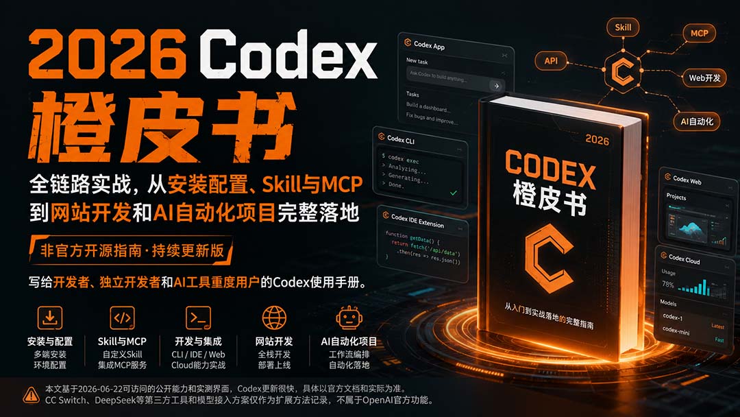 2026Codex橙皮书：全链路实战，从安装配置、Skill与MCP到网站开发和AI自动化项目完整落地-heixxmi